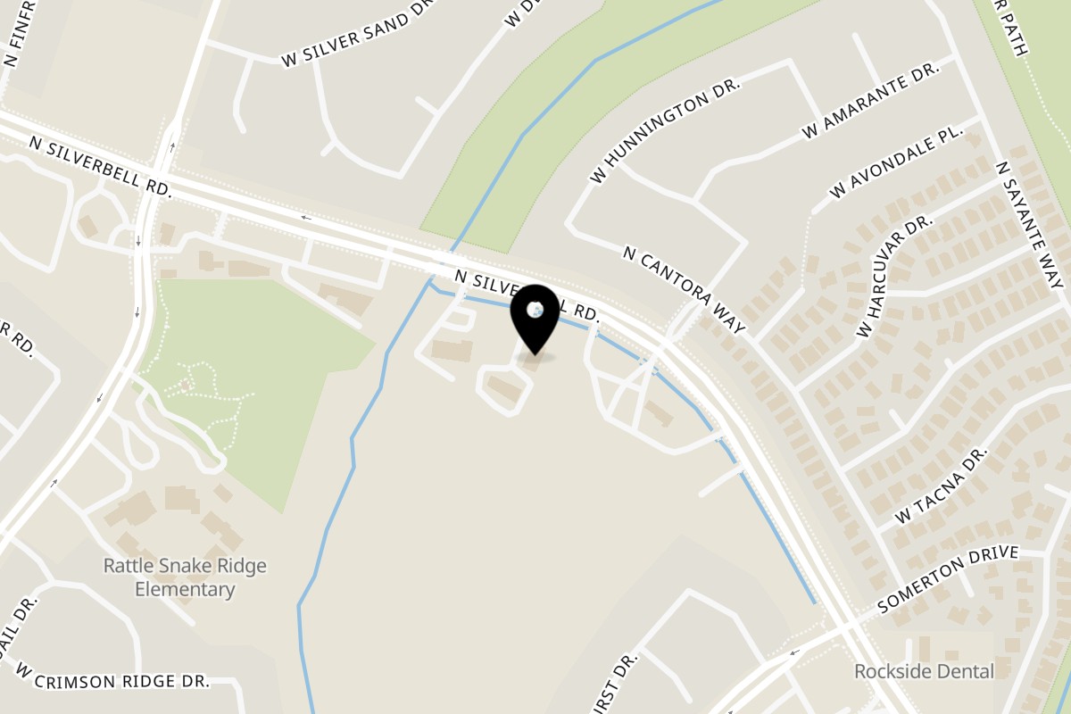Map showing the location of La Olla Mexican Cafe on 8553 N Silverbell Rd Suite #102 in Tucson